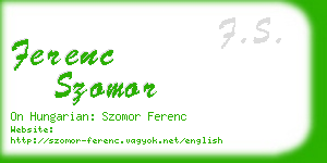 ferenc szomor business card